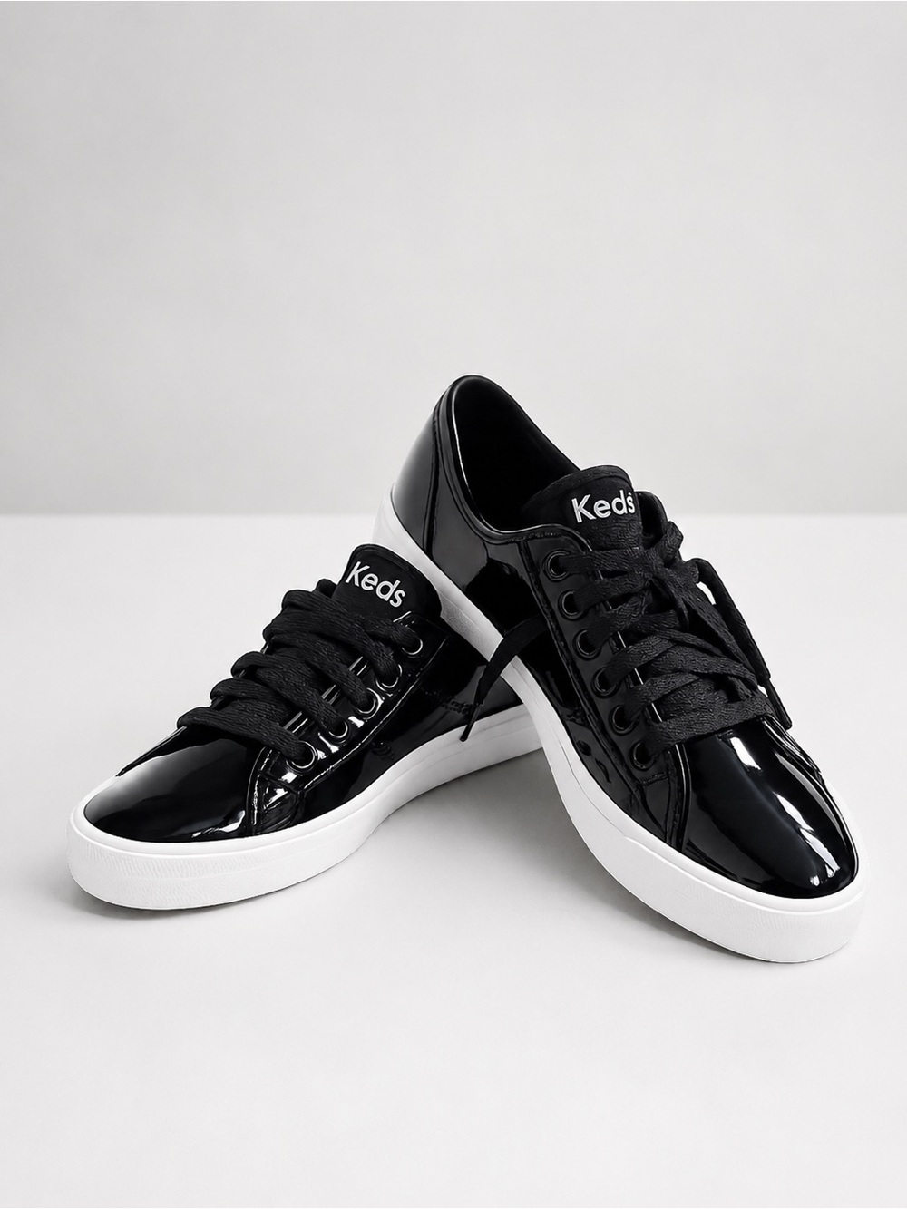 Keds Black Patent Lace-Up Sneakers – Women’s Size 6 – NWOT